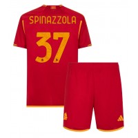 AS Roma Leonardo Spinazzola #37 Domáci Detský futbalový dres 2023-24 Krátky Rukáv (+ trenírky)